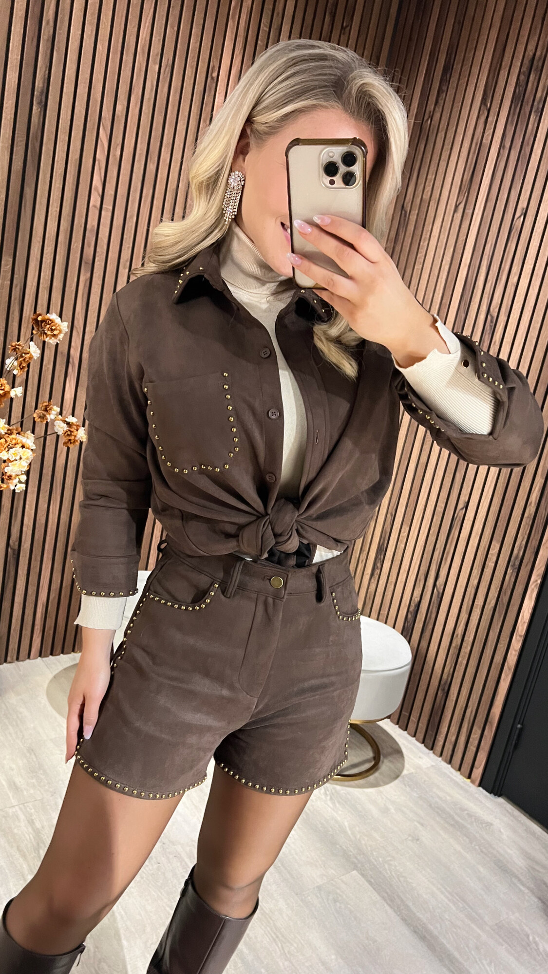 Blouse Suede Brown SALE-20363